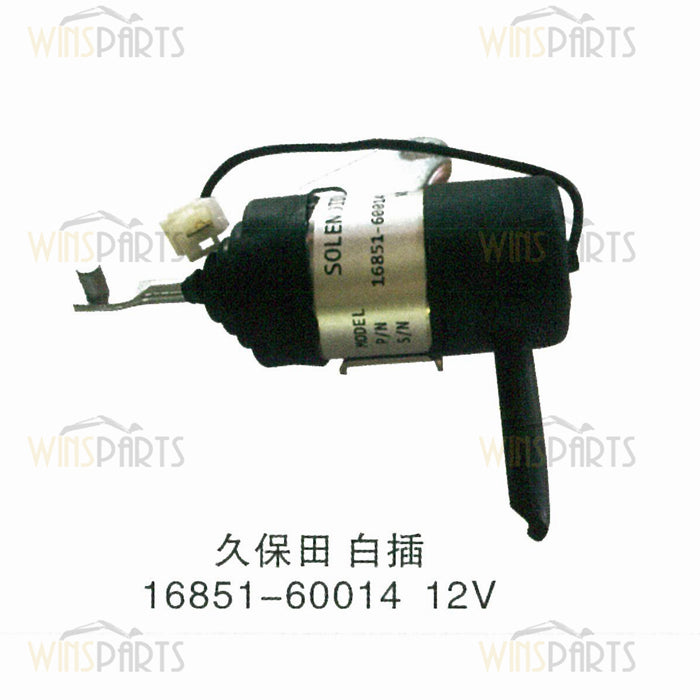16851-60014 SOLENOID STOP Válvula solenoide de corte de combustible Apagado Kubota