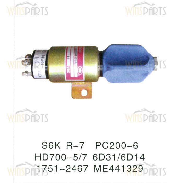 1751-2467 3864274 ME441329 SA-3933-24 Válvula solenoide de cierre de combustible del motor