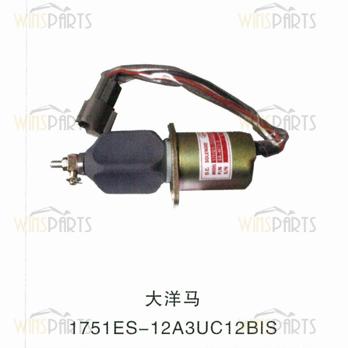 Válvula solenoide de corte de combustible para motor diésel Yanmar de 12 V (1751ES-12A3UC12B1S)