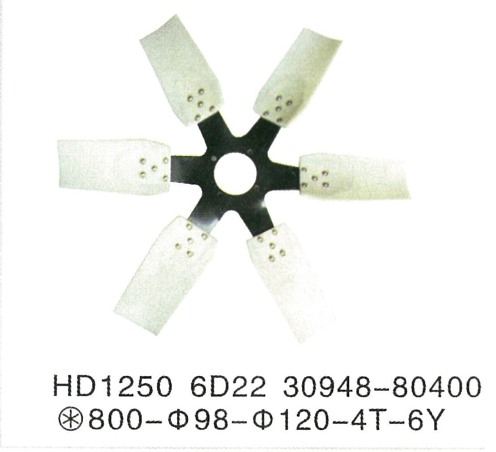 30948-80400 Mitsubishi 6D22 MOTOR Aspa del ventilador VENTILADOR DE ENFRIAMIENTO KATO