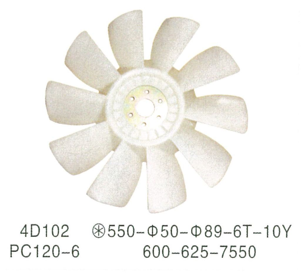 600-625-7550 Komatsu S4D102E 6D102 ENGINE Fan Blade For FAN COOLING PC120-6