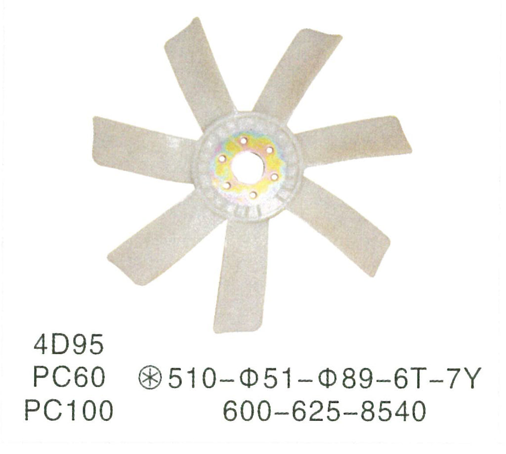 600-625-8540 Komatsu 4D95 S4D95 S4D95L ENGINE Fan Blade For FAN COOLING