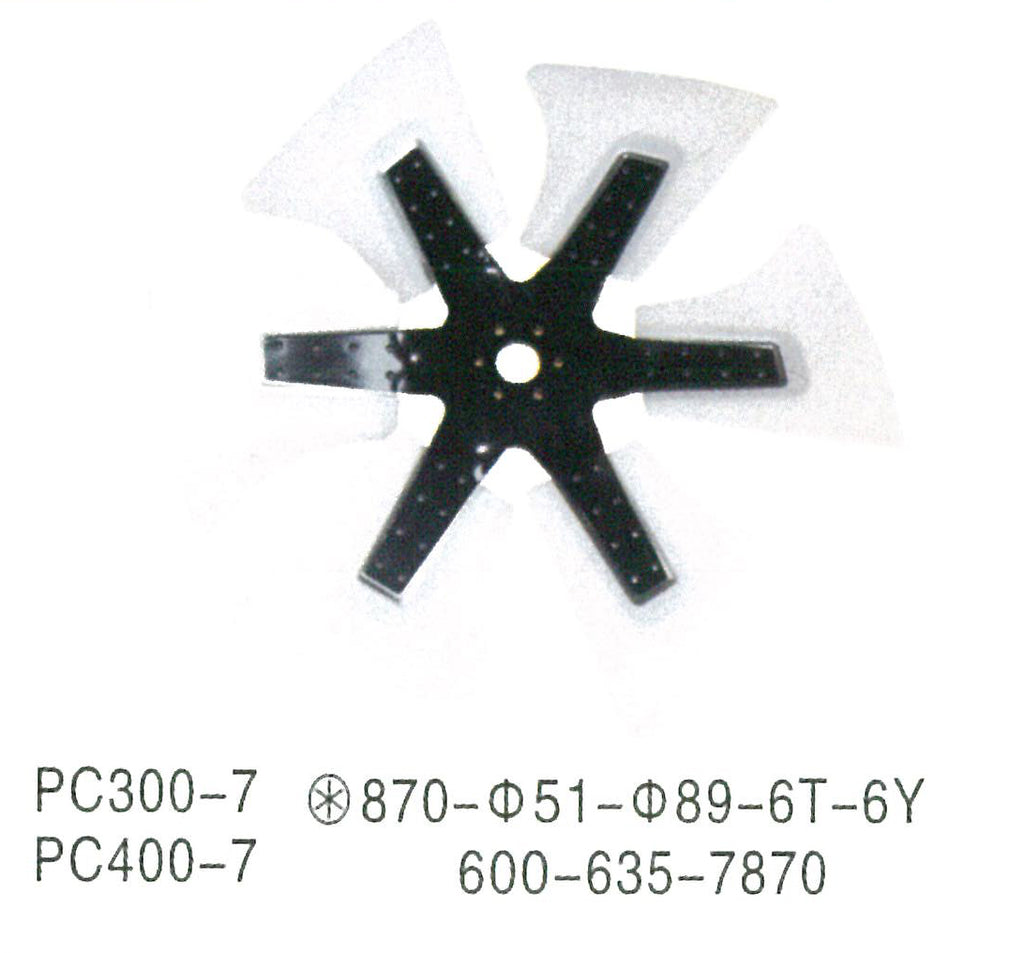 600-635-7870 Komatsu 6D114 ENGINE Fan Blade For FAN COOLING