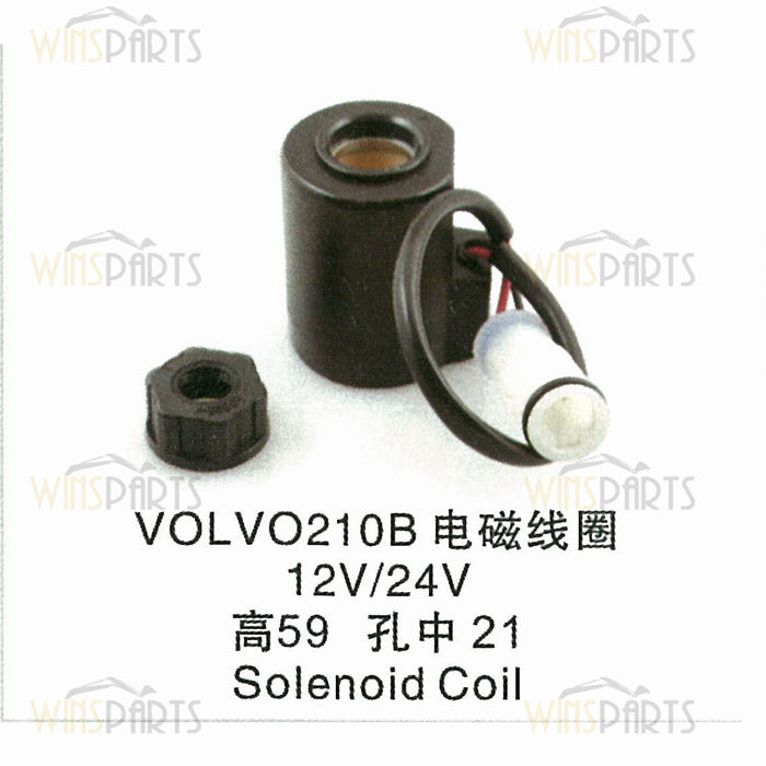 Bobina de electroválvula hidráulica VOLVO EC210B 12 V 24 V