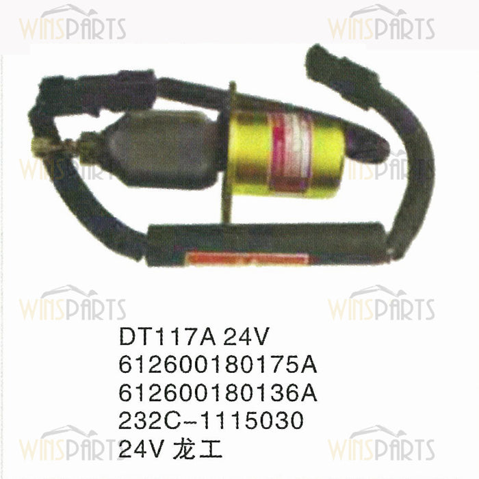 Solenoide de corte de combustible de 24 V con apagado de llama 612600180175A 612600180136A